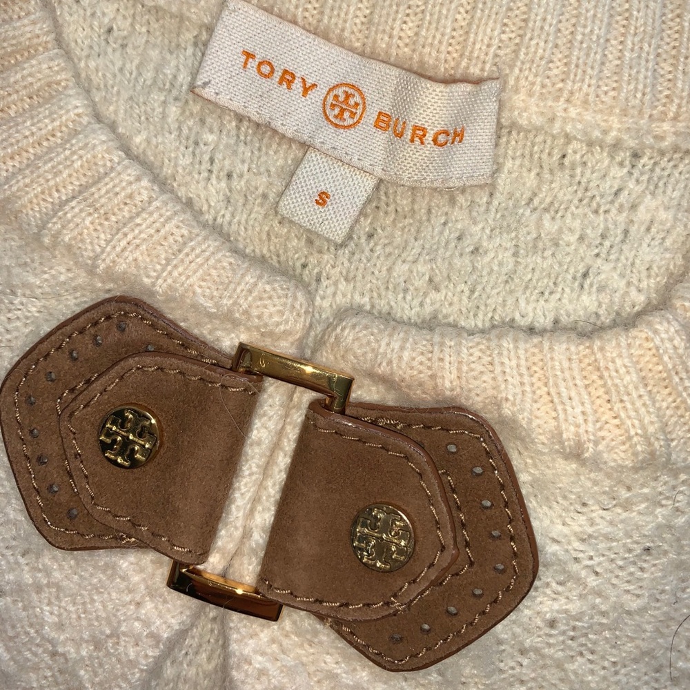 Tory Burch Cream Sweater with Brown Accents